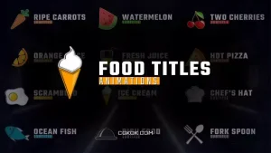 دانلود پریست پریمیر 12 انیمیشن متنی غذا Food Titles Animations