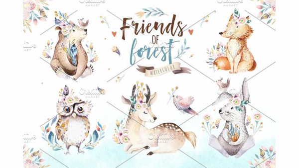 دانلود کلیپ آرت حیوانات Friends of forest