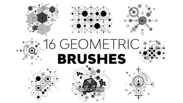 دانلود 16 براش فتوشاپ اشکال هندسی Geometric Brushes