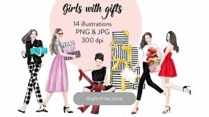 دانلود کلیپ آرت دختران با کادو Girls with Gifts