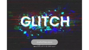 دانلود افکت متن گلیچ Glitch Editable Text Effect