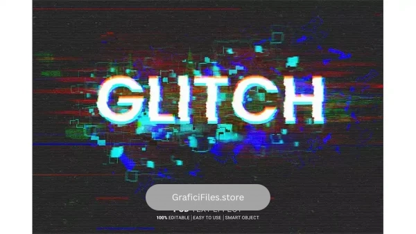 دانلود افکت متن گلیچ Glitch Editable Text Effect
