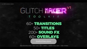 پروژه افترافکت جعبه ابزار ساخت افکت گلیچ GlitchMaker Toolkit: 350+ Elements