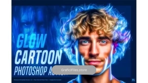 دانلود اکشن فتوشاپ ایجاد افکت کارتونی درخشان بر روی تصاویر Glow Cartoon Photoshop Action