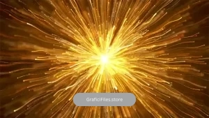 دانلود بک گراند موشن گرافیک انفجار نوار ذرات طلایی Golden Particle Strips Explosion