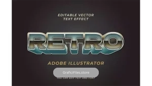 دانلود افکت متن سبز رترو Green retro editable vector grain text effect