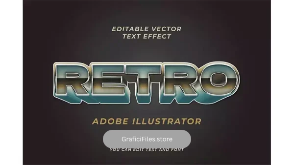 دانلود افکت متن سبز رترو Green retro editable vector grain text effect
