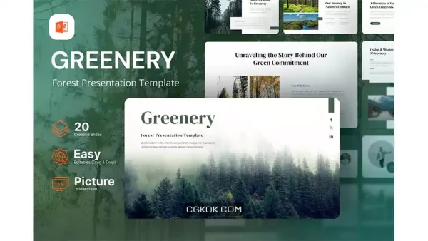 دانلود قالب پاورپوینت Greenery – Forest Powerpoint Template
