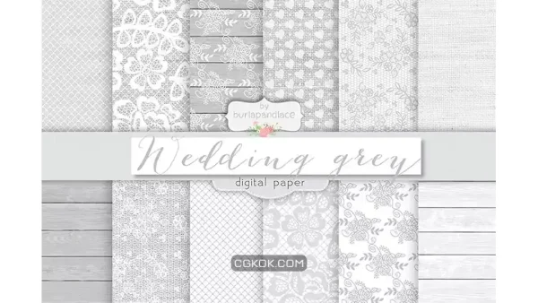دانلود بک گراند کاغذ دیجیتال عروسی خاکستری Grey wedding digital paper pack