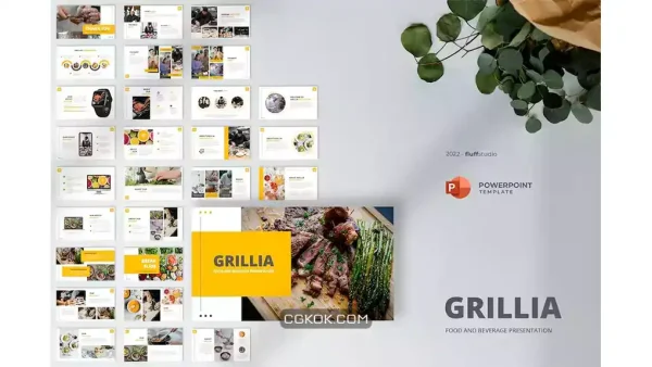 دانلود قالب پاورپوینت رستوران Grillia – Restaurant Powerpoint Template