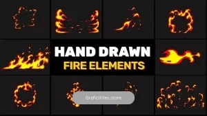 دانلود فوتیج آتش Hand Drawn Fire Pack