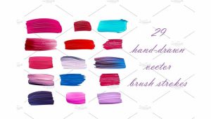 دانلود وکتور خطوط رنگی با طراحی دستی Hand-drawn vector brush strokes