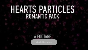دانلود فوتیج پارتیکل قلب Hearts Particles Romantic Pack