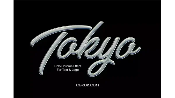 دانلود افکت متن و لوگو هولو کروم Holo Chrome Text & Logo Effect