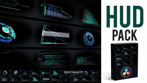 پروژه داوینچی ریزالو اجزای صفحه نمایش پیشرفته HUD Elements Pack