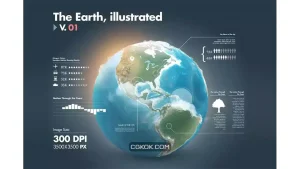 دانلود طرح لایه باز تصاویر اینفوگرافی کره زمین Illustrations of the Earth with Infographics v1