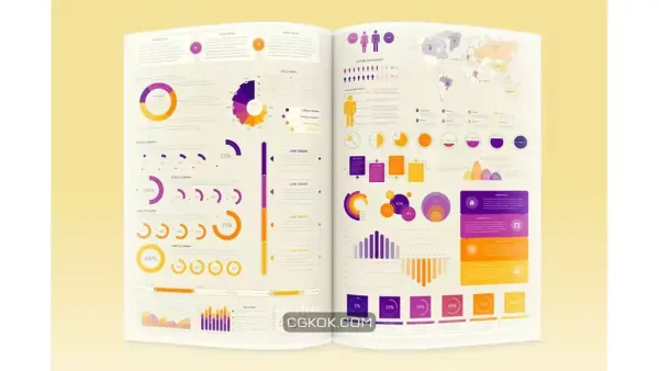 دانلود وکتور اجزای اینفوگرافیک Infographic Elements Template