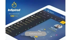دانلود رابط کاربری اپلیکیشن آیپد و تبلت InSpired – iPad & Tablet App Design UI Kit