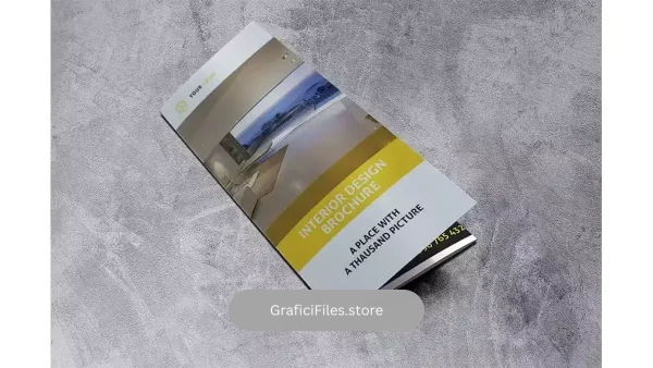 دانلود قالب ایندیزاین بروشور دکوراسیون داخلی سه لت Interior Design Trifold Brochure