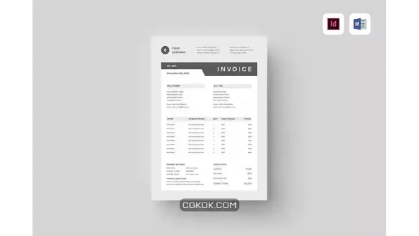 دانلود قالب ایندیزاین فاکتور Invoice | MS Word & Indesign