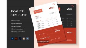 دانلود قالب آماده ورد فاکتور مینیمال Invoice Word