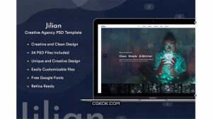 دانلود قالب لایه باز آژانس Jilian – Creative Agency PSD Template
