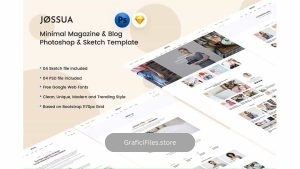 دانلود قالب لایه باز وبلاگ و مجله مینیمال JOSSUA – Minimal Blog & Magazine Template