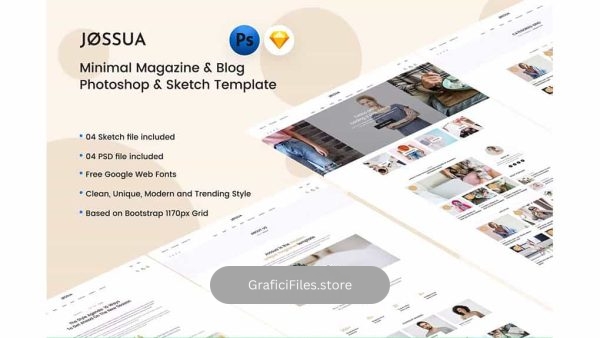دانلود قالب لایه باز وبلاگ و مجله مینیمال JOSSUA – Minimal Blog & Magazine Template
