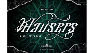 دانلود فونت انگلیسی تاتو Klausers – Blackletter