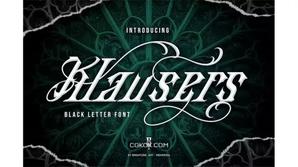 دانلود فونت انگلیسی تاتو Klausers – Blackletter