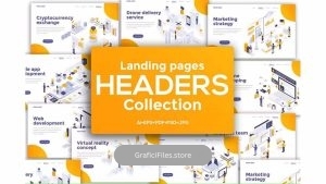 دانلود تصاویر لندینگ پیج Landing page headers template on various topics