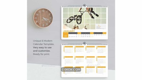 دانلود قالب ایندیزاین تقویم Landscape Calendar 2019
