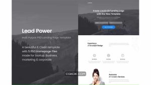 دانلود تصاویر لندینگ پیج چند منظوره LeadPower – Multi Purpose PSD Landing Pag Template