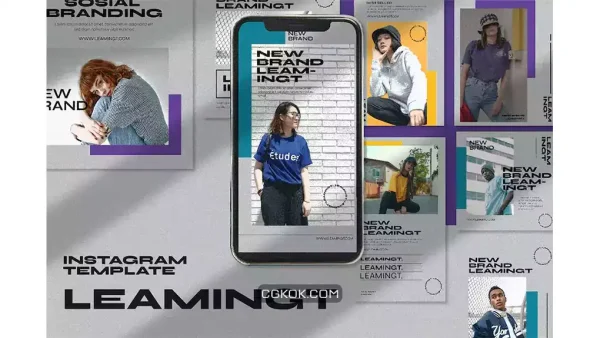 دانلود طرح لایه باز اینستاگرام Leamingt Instagram Template Vol.1