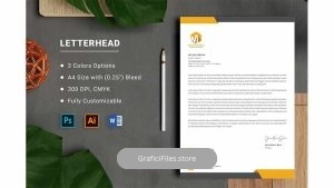 دانلود قالب آماده ورد سربرگ Letterhead Word