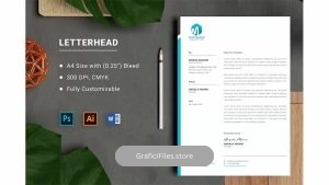 دانلود قالب آماده ورد سربرگ Letterhead Word Template