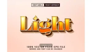 دانلود افکت متن درخشان Light Editable Eps Text Effect