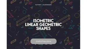 دانلود وکتور بک گراند ایزومتریک اشکال هندسی خطی Linear Isometric Geometric Shapes Background