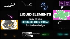 دانلود پروژه پریمیر ترانزیشن و المان سیال برای موشن گرافیک Liquid Motion Elements And Transitions