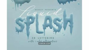 دانلود کلیپ آرت حروف الفبا با طرح چکیده شده Liquid Splash – 3D Lettering