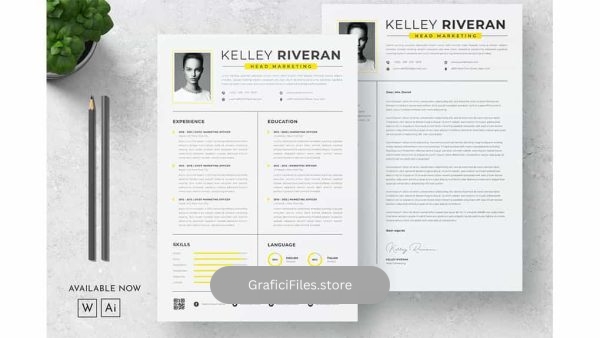 دانلود قالب آماده ورد رزومه Maketing CV Resume Word