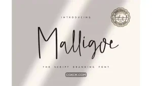 دانلود فونت انگلیسی دست نویس Malligoe – The Script Branding Font