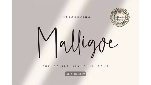 دانلود فونت انگلیسی دست نویس Malligoe – The Script Branding Font