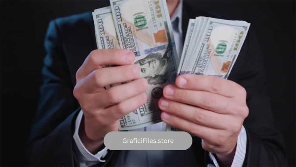 فوتیج شمارش پول Man Counting Hundreds Dollars