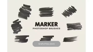 دانلود 20 براش قلمو فتوشاپ Marker Brushes