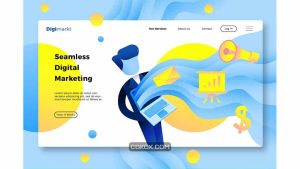 دانلود طرح وکتور لندینگ پیج و بنر بازار یابی Marketing – Banner & Landing Page