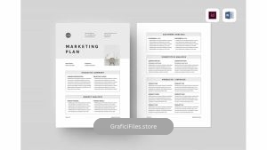 دانلود قالب آماده ورد برنامه بازاریابی Marketing Plan | MS Word & Indesign