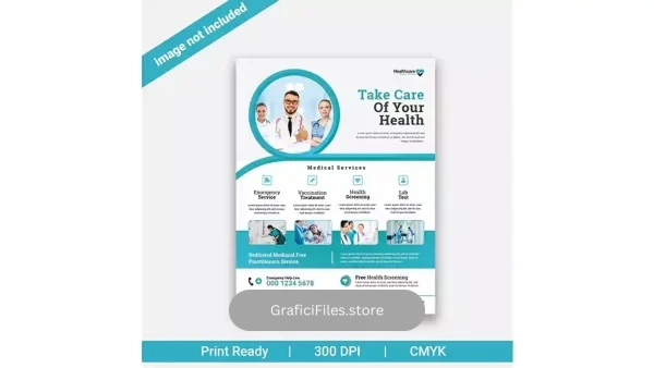 دانلود طرح لایه باز تراکت پزشکی Medical flyer