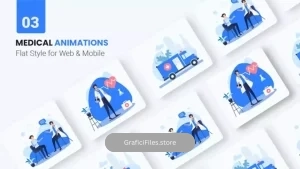 پروژه افترافکت موشن گرافیک بهداشت و پزشکی Medical Health Animations – Flat Concept
