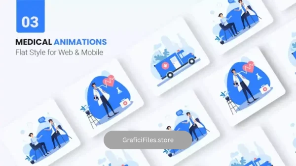 پروژه افترافکت موشن گرافیک بهداشت و پزشکی Medical Health Animations – Flat Concept